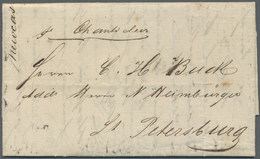 Br Russland - Vorphilatelie: 1857, St. Petersburg, Incoming Mail: Entire Folded Letter With 19 Aug 1857 - ...-1857 Voorfilatelie