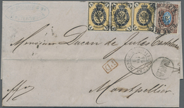 Br Russland: 1874. Envelope (horizontal Fold) Addressed To France Bearing Yvert 17, 1k Black And Yellow - Neufs