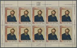 ** Russland: 2007, 7.00 R Iwan Schischkin Miniature Sheet Of Ten Stamps In K13 1/2 Perforation, Mint Ne - Ongebruikt
