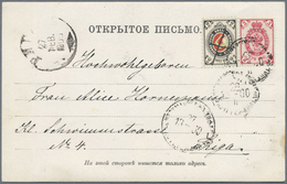 Br Russland - Wendensche Kreispost: 1900, Picture Postcard Franked With Russian 3 Kop Arms Stamp And 2 - Autres & Non Classés