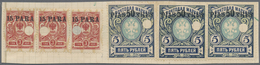 Brfst Russische Post In Der Levante - Staatspost: 1913, 3 Stamps 15 Pa. On 3 Kop. And 3 Items 50 Pia. On 5 - Levant