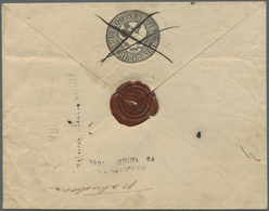 GA Russland - Ganzsachen: 1848, First Issue 10 + 1 K. Black Envelope Cancelled By Pen And Adjacent Two - Interi Postali