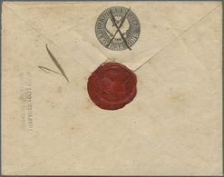 GA Russland - Ganzsachen: 1848, First Issue 10 + 1 K. Black Envelope Cancelled By Pen And Adjacent Doub - Ganzsachen