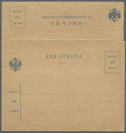 GA Russland - Ganzsachen: 1890 Aprox., Essay For A Reply Letter Card. Condition See Photo. - Postwaardestukken