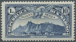 * San Marino: 1931, Airmails 10l. Blue, Mint O.g., Appearance As U/m, Signed Raybaudi. Sass. PA10, 450 - Unused Stamps