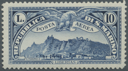 * San Marino: 1931, Airmails 10l. Blue, Mint O.g., Appearance As U/m. Sass. PA10, 450,- €. - Nuovi