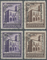 O San Marino: 1933, 25 C On 2,75 L To 1.25 L On 20 C Complete Set, Used - Ungebraucht