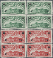 ** San Marino: 1936, Airmail Overprints, Both Values As Blocks Of Four, Unmounted Mint, Signed. Sass. P - Unused Stamps