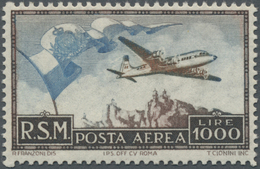 ** San Marino: 1951, 1000 L Flight Post Stamp, Mint Never Hinged, Peak Value Of The Postwar Period! - Ungebraucht