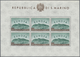 ** San Marino: 1961, Europa, Five Little Sheets Of Six Stamps Each, All Mint Never Hinged (Mi. 1250,-) - Neufs