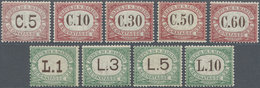 ** San Marino - Portomarken: 1924, 5 C. To 10 L., Complete Set Of Nine Values, Unmounted Mint (partly N - Segnatasse