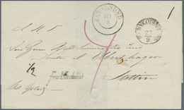 Br Schweden - Vorphilatelie: NYKÖPING 27/9 1846 Als K1 Auf Faltcouvert Mit Schreib-L1 "Frco. Strahlsund - ... - 1855 Prephilately