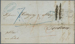 Br Schweden - Vorphilatelie: 1854, Folded Letter (few Stains) From Stockholm To Bordeaux With M/s "Pr. - ... - 1855 Préphilatélie