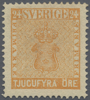 (*) Schweden: 1866, 24 "Tjugofyra" Öre Well Centered And Perforated Piece Without Gum. - Ungebraucht