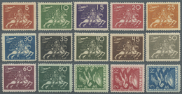 ** Schweden: 1924, 50 Jahre UPU, 15 Werte Kompletter Satz Postfrisch, Meist Gut Zentriert, Attest Soran - Unused Stamps