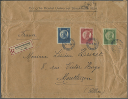 Br Schweden: 1924. Registered Official Envelope (creased, Vertical Folds And Opening Faults) Headed 'Co - Ungebraucht