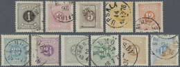 O Schweden - Portomarken: 1874, Number Drawing 1 Ö To 1 Kr, As Well 24 Ö In Two Colors, Clean Canceled - Portomarken