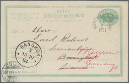 GA Schweden - Ganzsachen: 1894 Swedish Postal Stationery Card 15 Ore (sender Part Of Double Card) Sent - Interi Postali