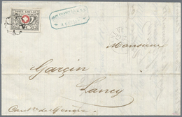 Br Schweiz: 1850 "Waadt" 5 C. Tiefschwarz/rot Als Einzelfrankatur Auf Rechnung Von Jean-François Richar - Unused Stamps