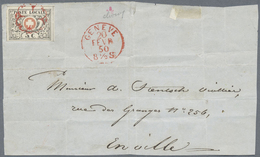 Brfst/Br Schweiz: 1850 "Waadt" 5 C. Schwarz/rot Als Einzelfrankatur Auf Briefvorderseite Im Ortsbereich Genf - Ungebraucht