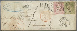 Br Schweiz: 1857. Umschlag (Flecken Und Risse) Nach England Mit Sitzende Helvetia Yvert 28, 10 Rp Rose - Unused Stamps