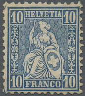 * Schweiz: 1862 'Sitzende Helvetia' 10 Rp. Blau, Ungebraucht Mit Gummiresten, Farbfrisch, Gut Zentrier - Neufs