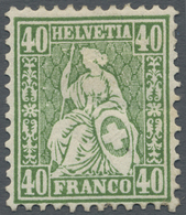 * Schweiz: 1862 'Sitzende Helvetia' 40 Rp. Grün, Ungebraucht Mit Gummi, Farbfrisch, Gut Zentriert Und - Neufs