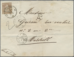 Br Schweiz: 1869. Briefumschlag (waagerechter Und Senkrechter Bug) Von Genf (3 Mars 69) Nach Marseille - Neufs