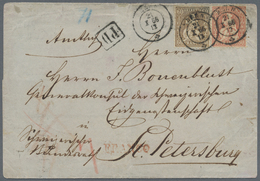 Br Schweiz: 1862 Sitzende Helvetia 60 Rp. Kupferbronze Zusammen Mit 30 Rp. Zinnober Auf Faltbriefhülle - Unused Stamps