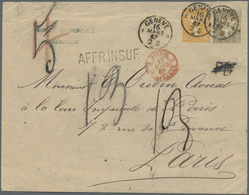 Br Schweiz: 1867. Sitzende Helvetia 20c Orange (Yvert 37) Und 1f Bronze (Yvert 41a) Auf Briefhülle Von - Ongebruikt