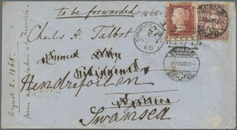 Br Schweiz: 1868, LÄNDER-MISCHFRANKATUR SCHWEIZ-GROSSBRITANIEN: 50 Rp. Dunkelpurpurlila Auf Couvert (re - Neufs