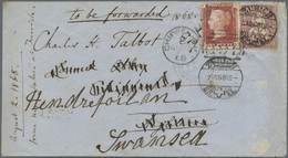 Br Schweiz: 1868, LÄNDER-MISCHFRANKATUR SCHWEIZ-GROSSBRITANIEN: 50 Rp. Dunkelpurpurlila Auf Couvert (re - Unused Stamps