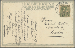 Br/ Schweiz: 1917, 5 Rp. Pro Juventute Auf Sonderkarte Als Bedarf Ab ZÜRICH 1. XII. 17 Vom Ersttag. - Ongebruikt