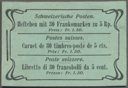 ** Schweiz - Markenheftchen: 1910: Markenheftchen Mit 30 Marken Zu 5 Rp. Tell In Type II, Komplett Mit - Markenheftchen