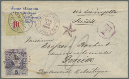 Br Schweiz - Portomarken: 1890. Envelope Addressed To Switzerland Bearing Yvert 34, 5c Violet Tied By D - Taxe