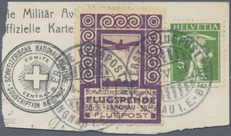 Brfst Schweiz - Halbamtliche Flugmarken: 1913: 50c Langnau I.E. - Bern Auf Briefstück Mit 5 Rp Sauber Gest - Usati