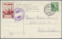 Br Schweiz - Halbamtliche Flugmarken: 1913: 50 C Solothurn-Weissenstein Auf Postkarte Mit 5 Rp, Leicht - Usati