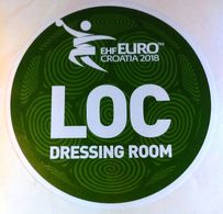 HANDBALL / MEN'S EHF EURO CROATIA 2018 / Main Official Sticker / LOC DRESSING ROOM - Palla A Mano