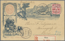 GA Schweiz - Ganzsachen: 1893: Drei Exemplare Der Halboffiziellen Gelegenheitsganzsachenkarte "50 Jahre - Postwaardestukken