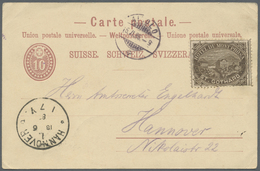 GA Schweiz - Hotelpost: 1888, St.Gotthard/Hotel Du Mont Prosa, Hotelpostmarke In Dunkelolivbraun (etas - Other & Unclassified