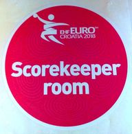 HANDBALL / MEN'S EHF EURO CROATIA 2018 / Main Official Sticker / SCOREKEEPER ROOM - Handball