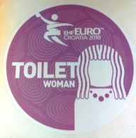 HANDBALL / MEN'S EHF EURO CROATIA 2018 / Main Official Sticker / TOILET WOMAN - Handbal