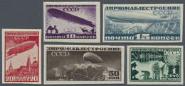 * Sowjetunion: 1931, Zeppelin Issue Complete IMPERFORATE Set, Mint Lightly Hinged, Mi. € 300,-- For ** - Briefe U. Dokumente