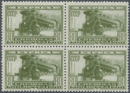 **/* Sowjetunion: 1932, 80kop. Steam Engine, BLOCK OF FOUR, Unmounted Mint (one Stamp Slight Adhesions). - Brieven En Documenten