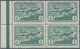 ** Sowjetunion: 1938, Aviation In The USSR, 1rbl. Bluish Green, MARGINAL BLOCK OF FOUR, Unmounted Mint. - Storia Postale