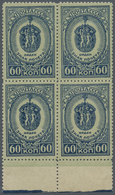 ** Sowjetunion: 1946 Medal 60k. Blue On Green, Line Perf 12½, Lower Marginal Block Of Four, Mint Never - Storia Postale