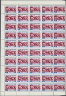 ** Sowjetunion: 1961, 3 K Agriculture Sheet Of 50 Stamps Without Right Margin And With Variouse Varitie - Brieven En Documenten