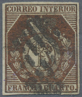 O Spanien: 1853, 1c. Bronze, Fresh Colour, Full Margins, Neatly Cancelled, Signed Bühler And Schlesing - Gebruikt