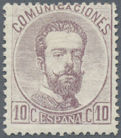 * Spanien: 1872, 10 C. Lilac, Fresh Colour, Well Perforated, Mint O.g., Attractive Stamp. (Edifil 120 - Usati