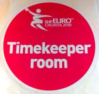 HANDBALL / MEN'S EHF EURO CROATIA 2018 / Main Official Sticker / TIMEKEEPER ROOM - Handbal